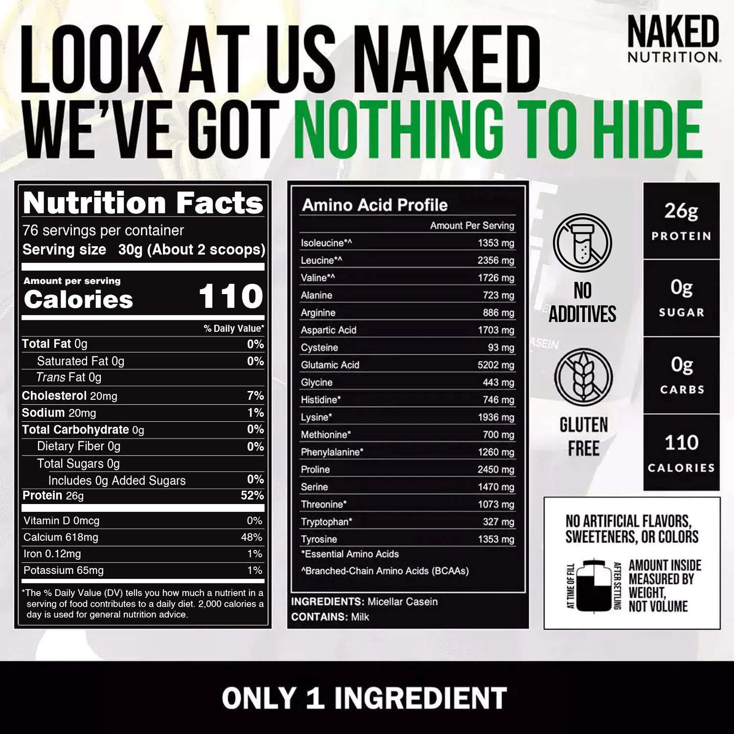 Micellar Casein Protein Powder | Naked Casein - 5lb - Image 4
