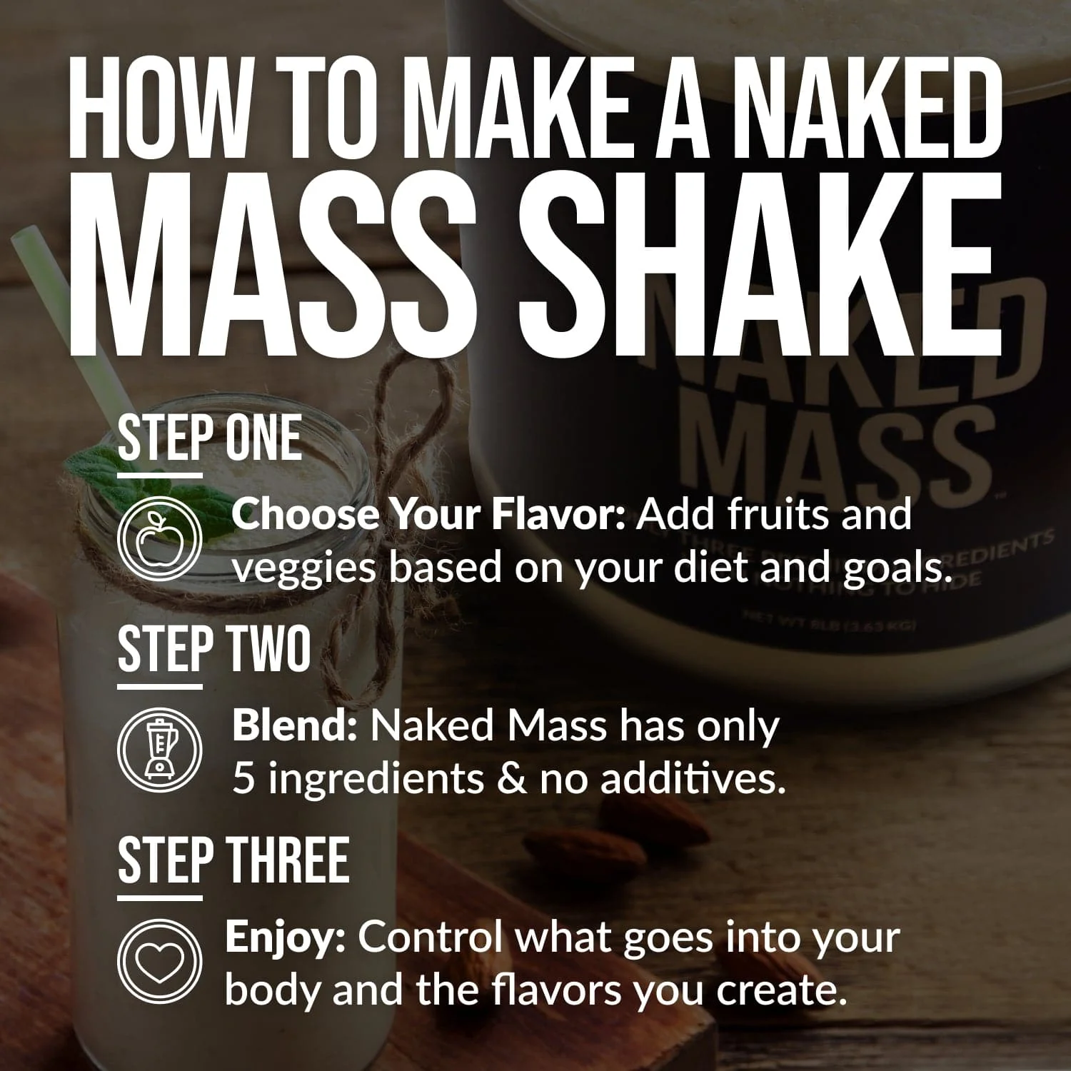 Vanilla Mass Gainer Protein Supplement | Naked Vanilla Mass - 8LB - Image 7