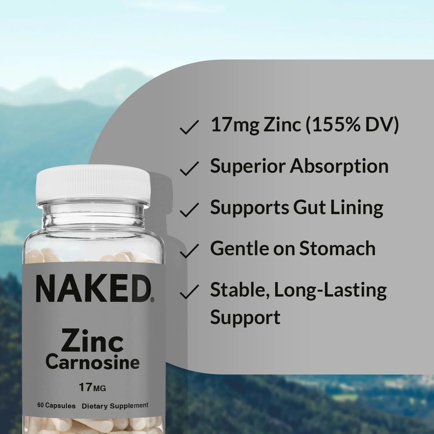 Daily Zinc Supplement | Naked Zinc Carnosine - 60 Capsules - Image 3